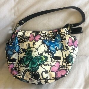Butterfly Pattern Coach Shoulder Purse